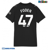Camisa de Futebol Manchester City Phil Foden #47 Equipamento Secundário Mulheres 2025-26 Manga Curta